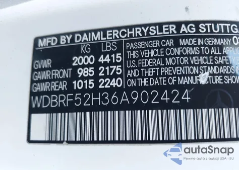 2006 Mercedes-Benz C 230 Sport из США, поврежденный, VIN WDBRF52H36A902424